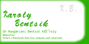 karoly bentsik business card